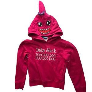 Kids‎ Pink Baby Shark Doo Doo Doo Shark Fin Hoodie Size 4T